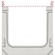 CANIVEAU TECHNIQUE  FASERFIX®SUPER avec cornières en acier galvanisé de 40 mm de haut.